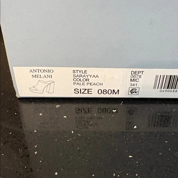 *Antonio Melani SARAYYAA Pale Peach Orange Cork Open Toe Heels Chunky Platforms - Picture 8 of 16